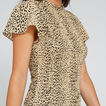 Shirred Animal Print Dress    hi-res