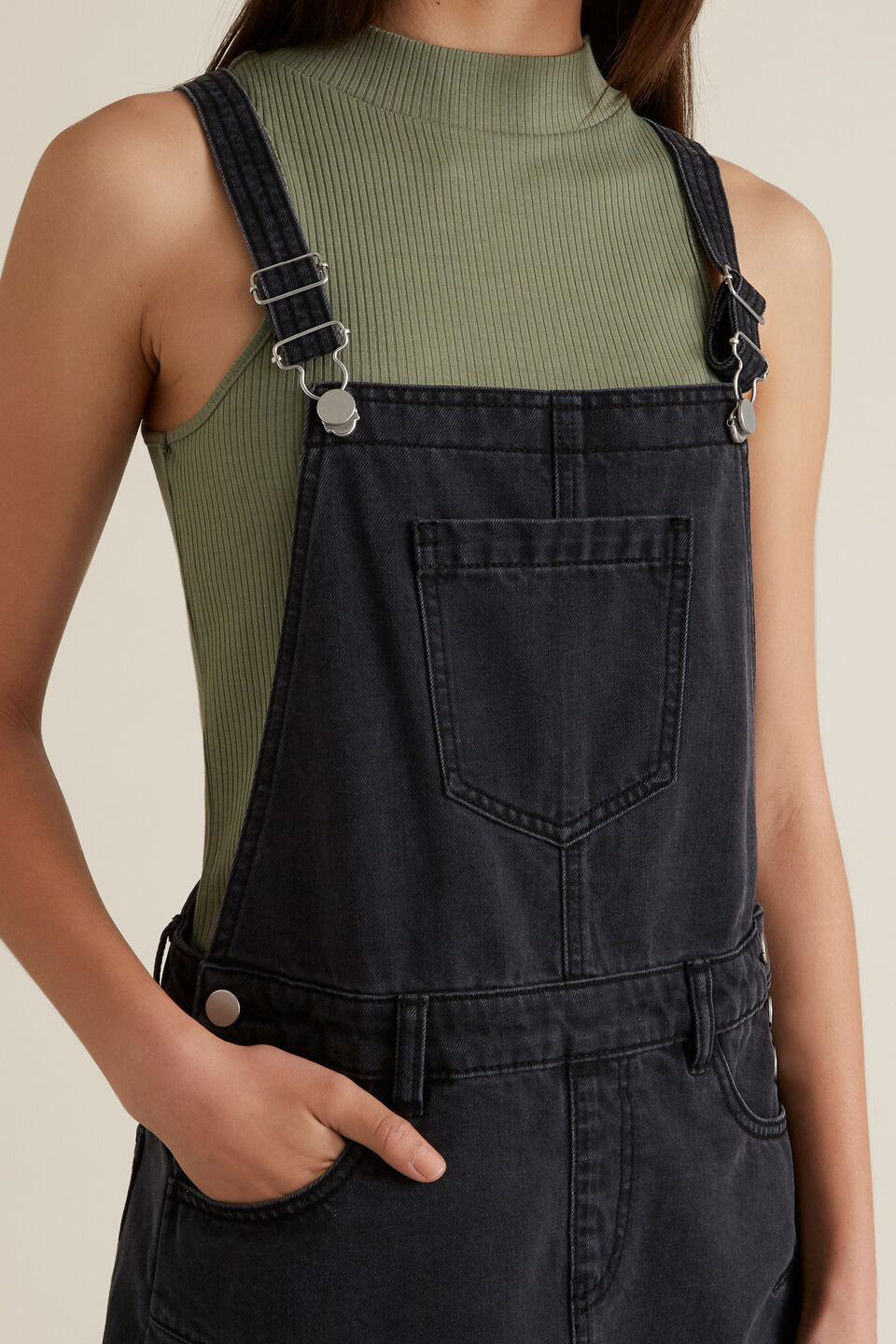 Distressed Denim Pinafore  