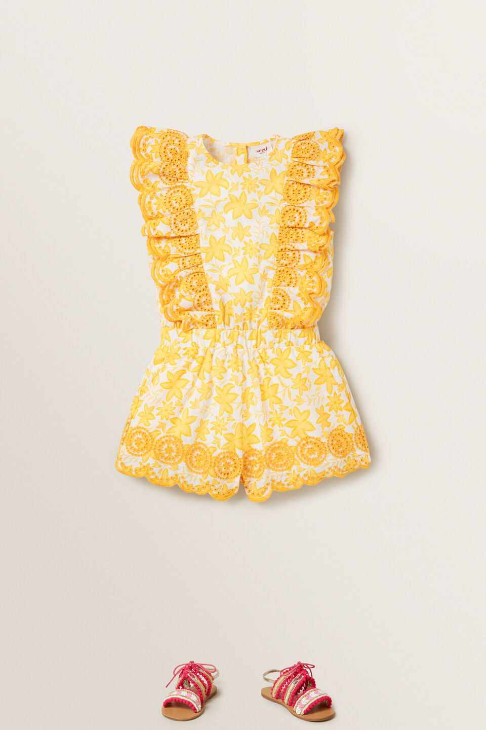 Floral Broderie Playsuit  