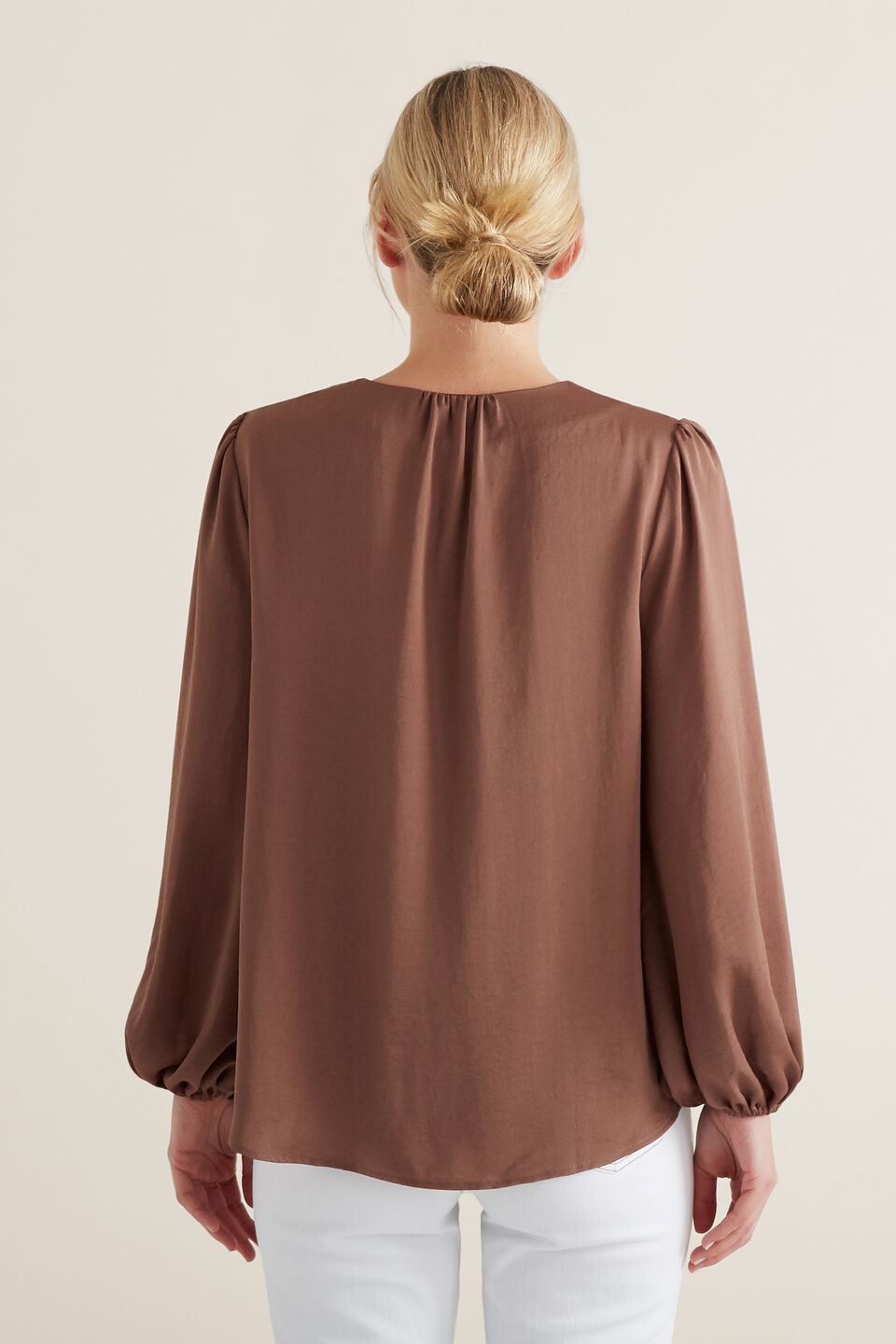 Gathered V Neck Blouse  