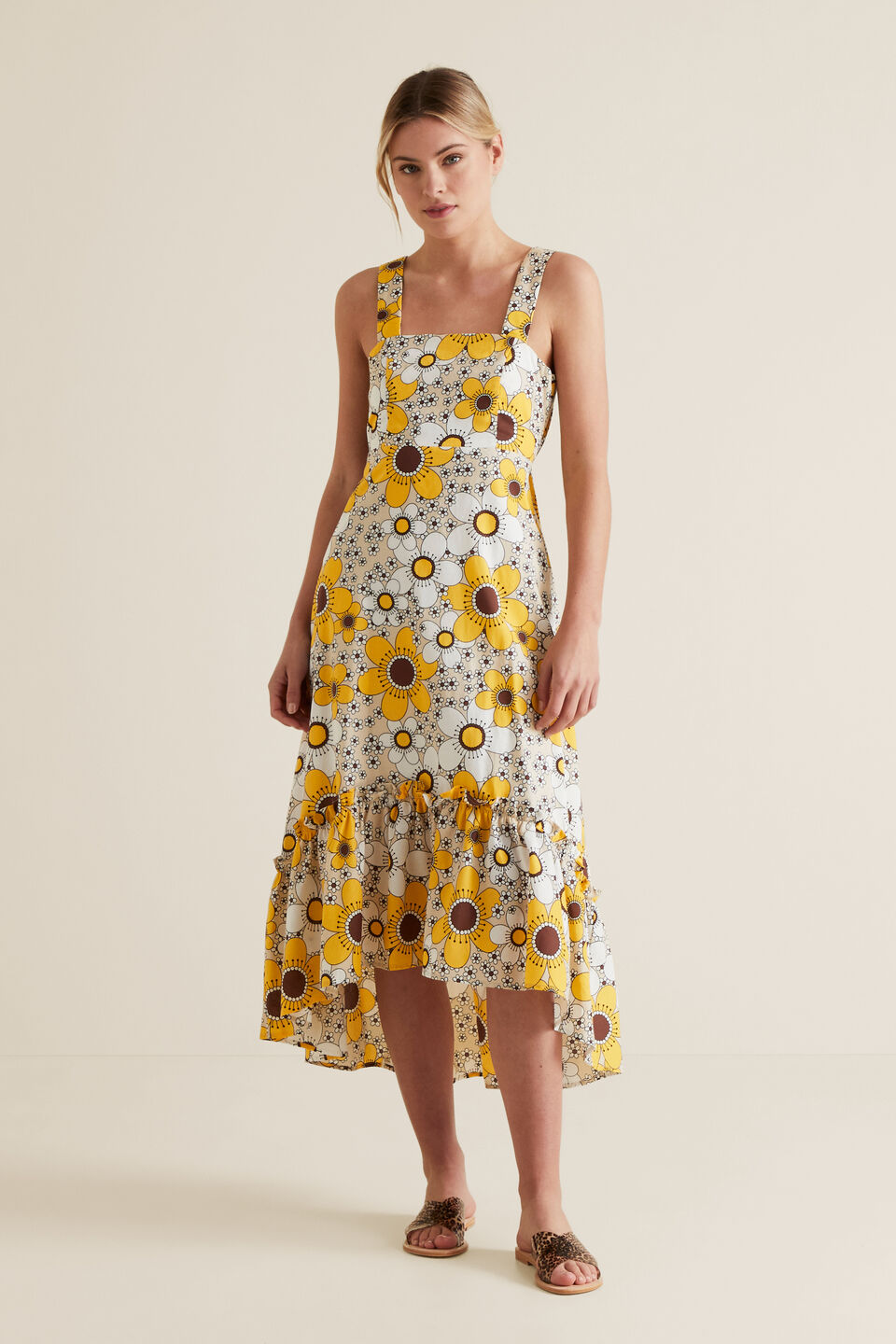 Retro Floral Hi-Lo Dress  