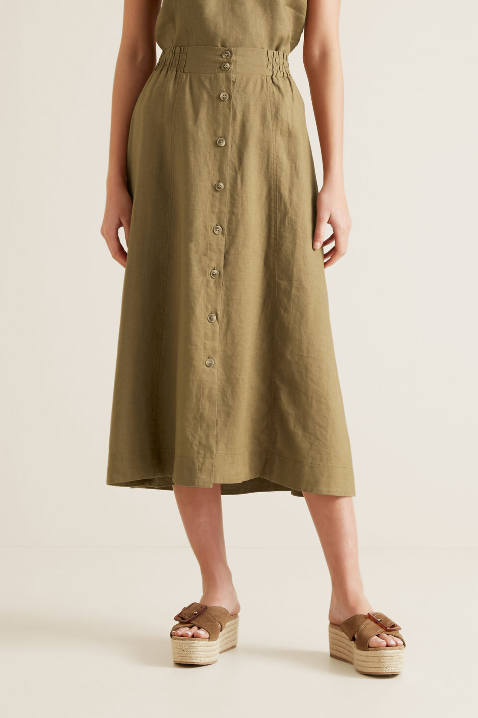Linen Flowing Skirt  
