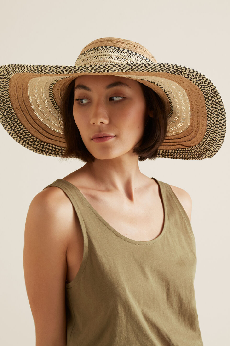 Tonal Stripe Sun Hat  