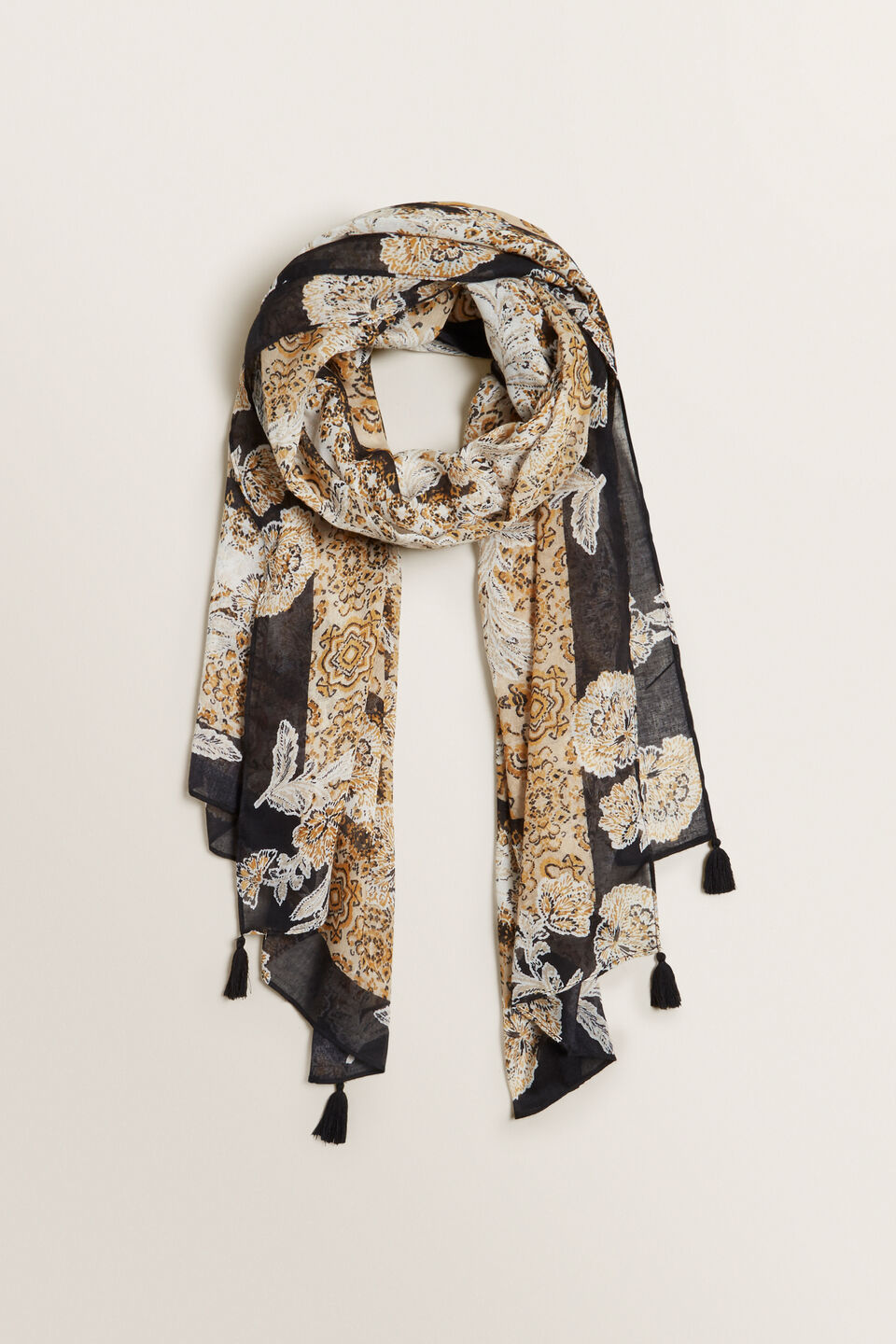 Layered Floral Scarf  