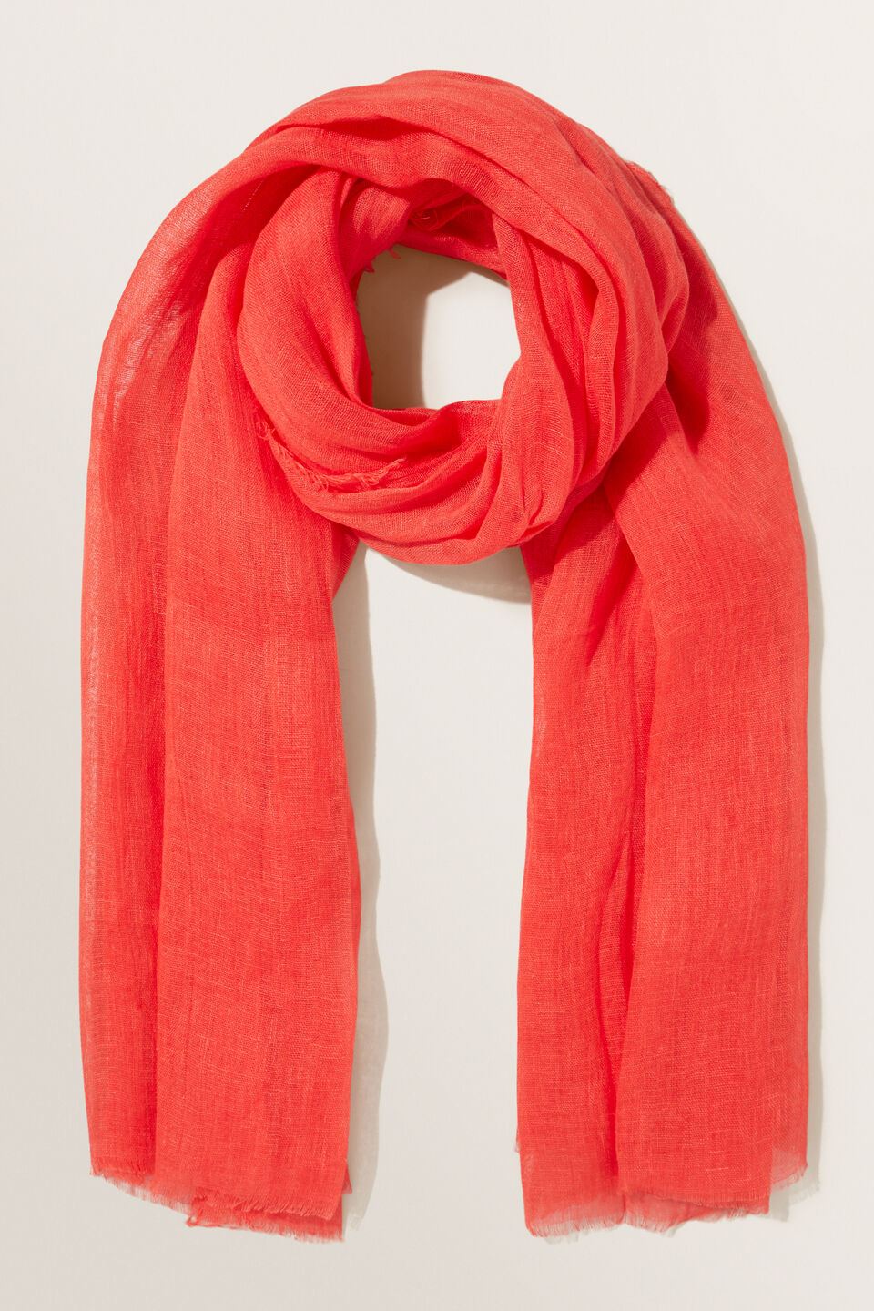 Linen Scarf  Chilli Red