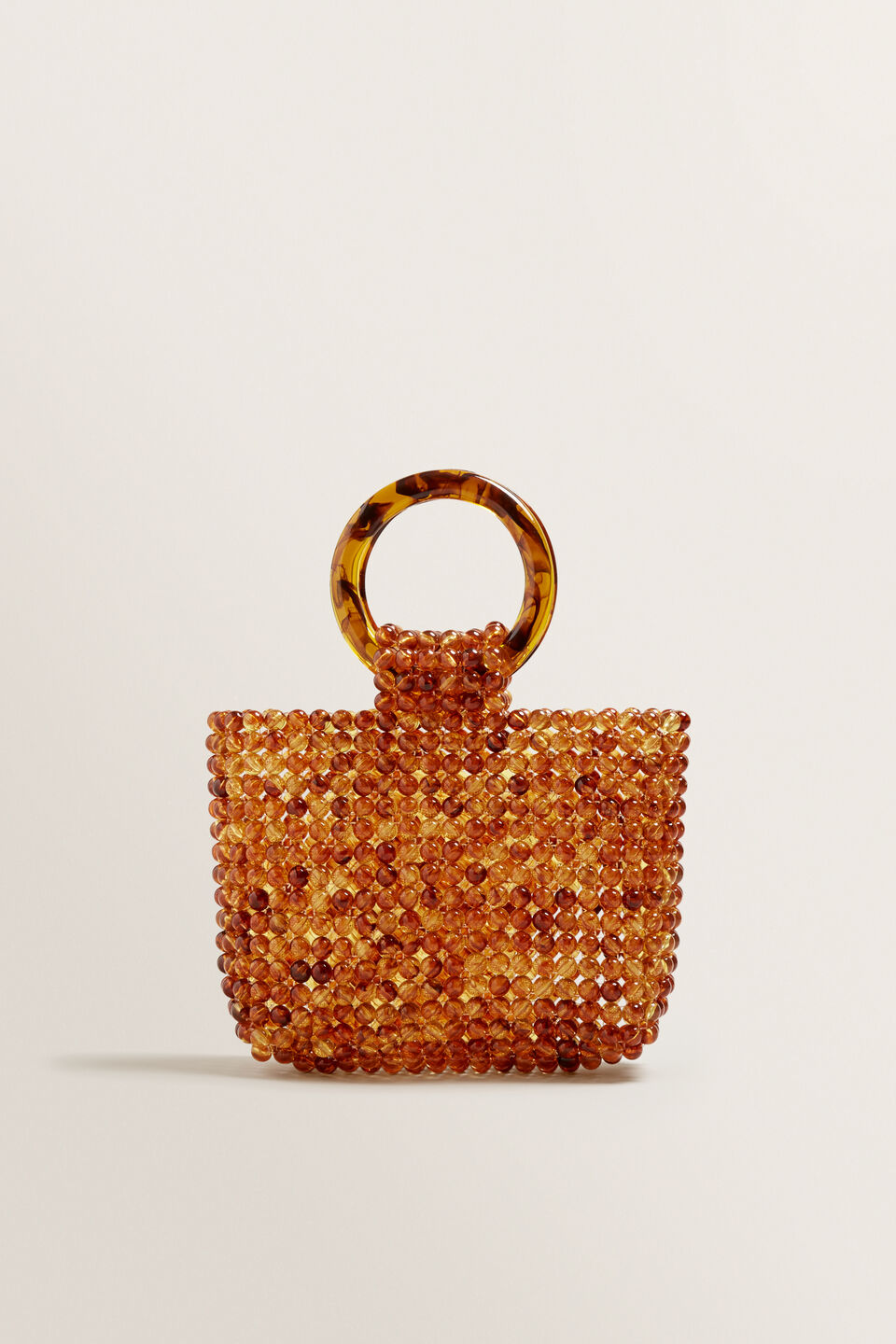 Ring Handle Beaded Tote  