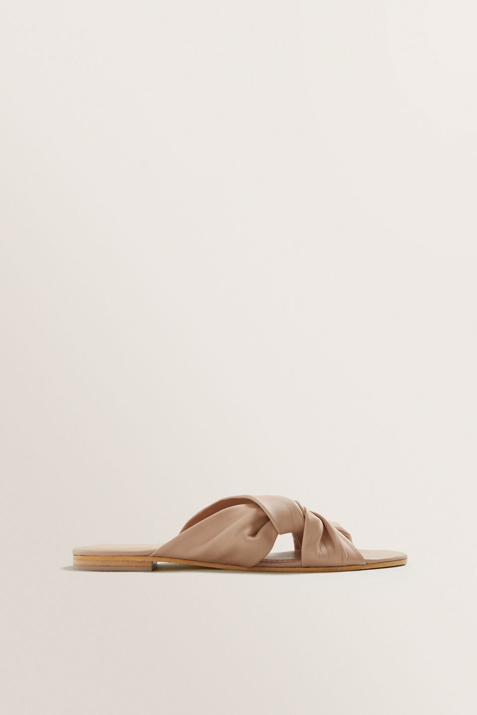 Kayla Leather Twist Slide  