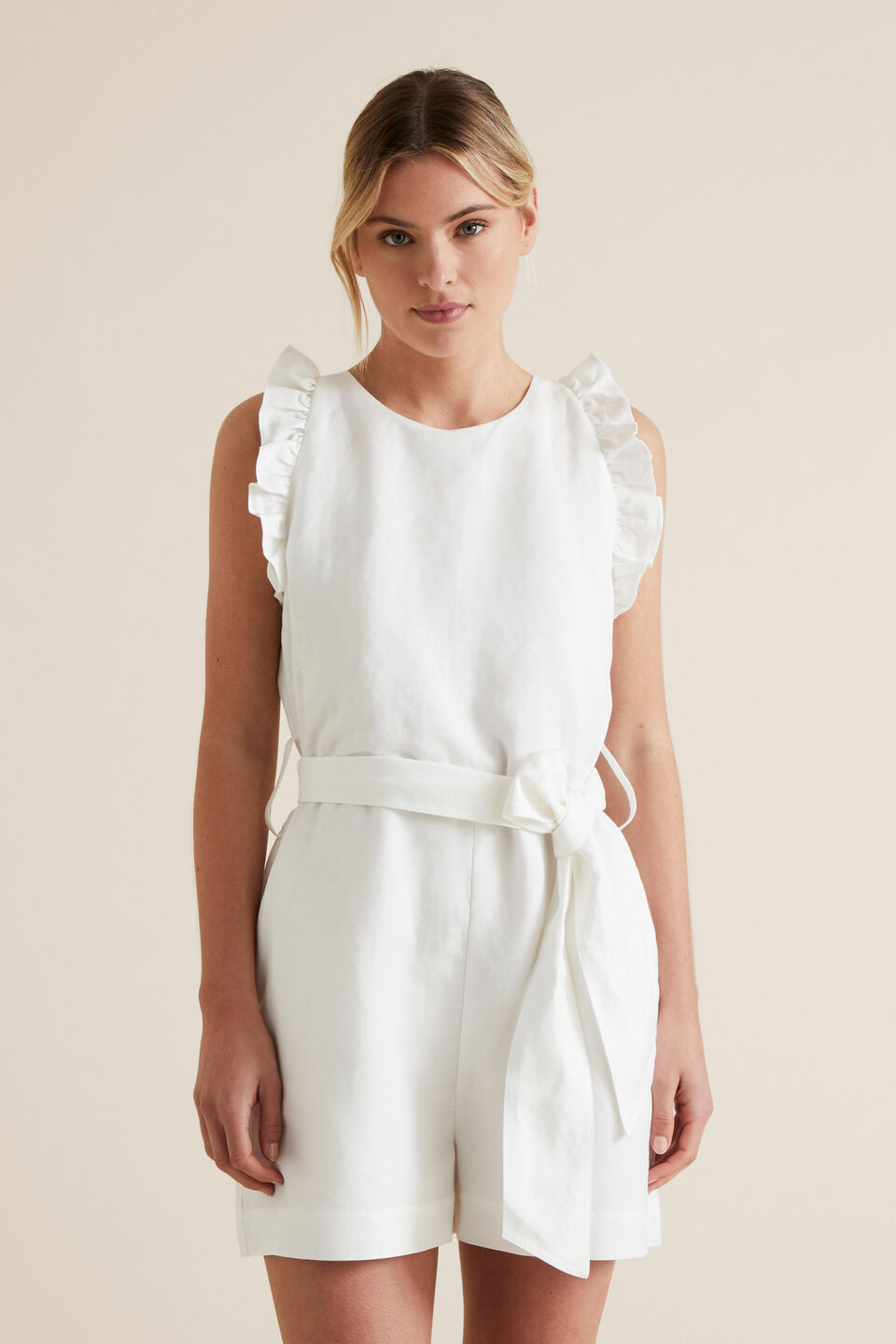 Linen Solid Playsuit  