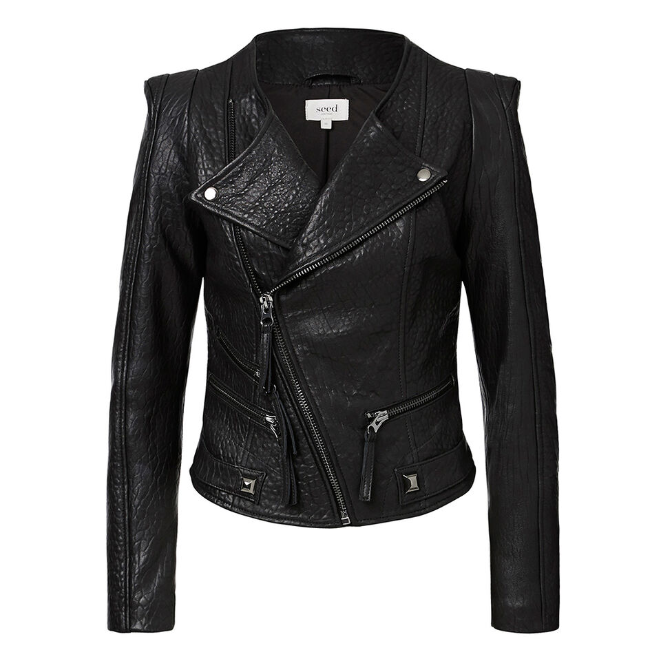 Collection Zipper Leather Jacket  