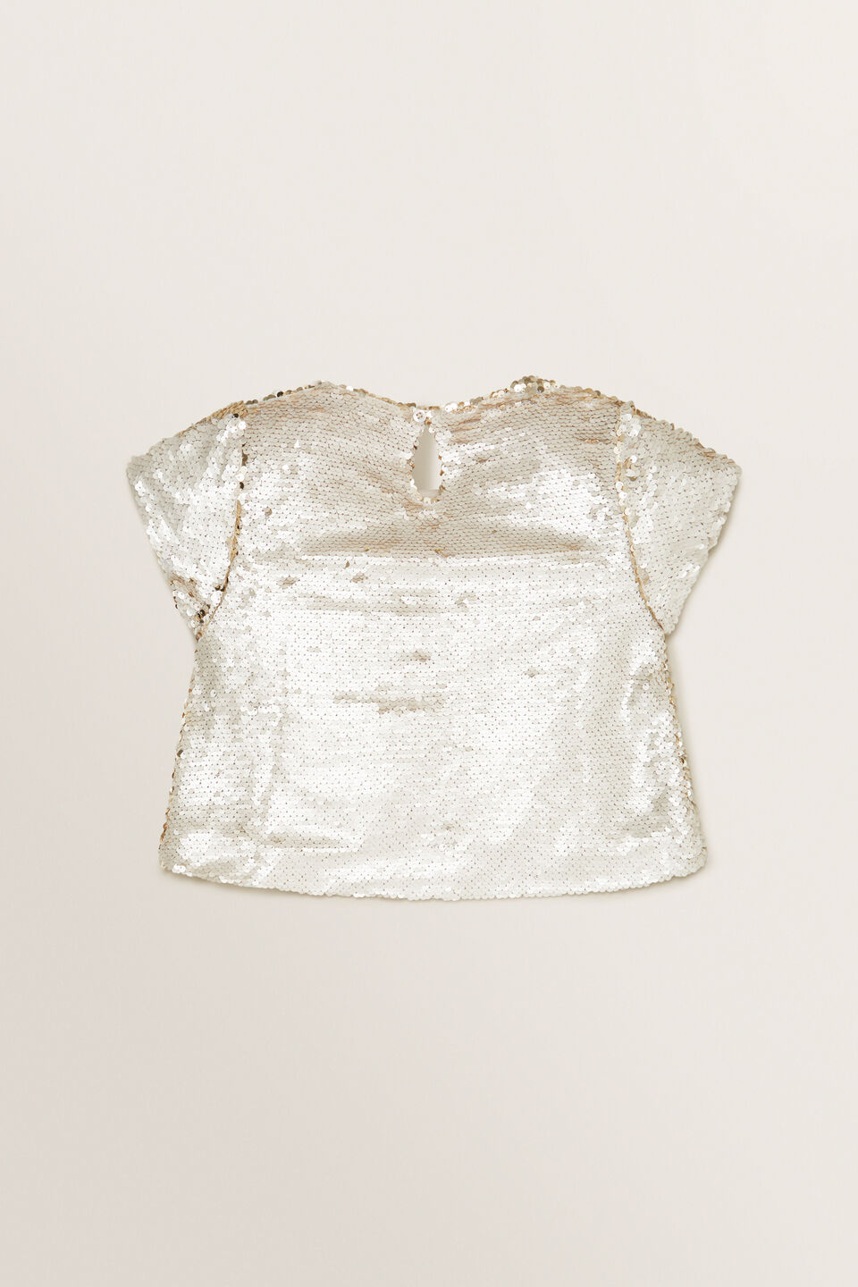 Sequin Cropped Tee  