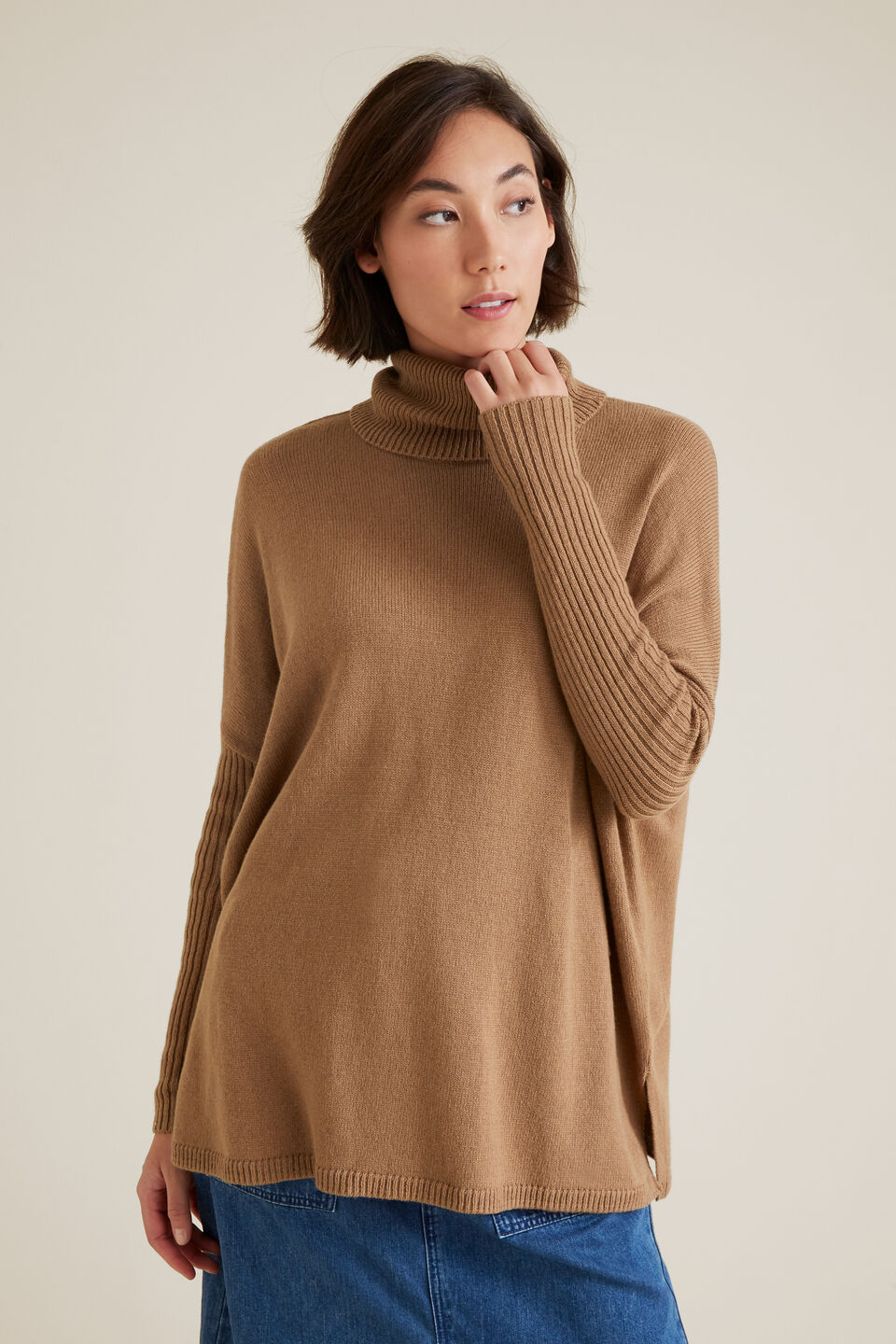 High Neck Boxy Sweater  