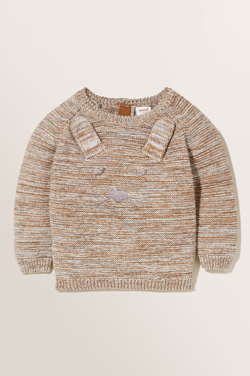 Knitted Raglan Bunny Sweater  Multi