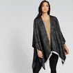 Fringe Edge Knit Poncho    hi-res