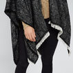 Fringe Edge Knit Poncho    hi-res