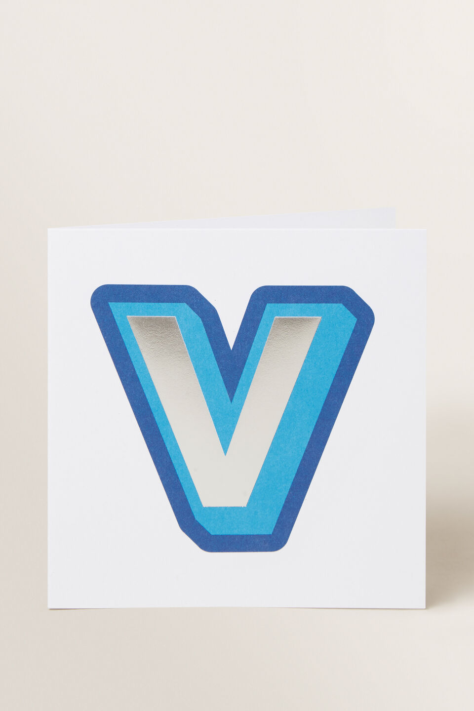 Large Blue Letter Card  V