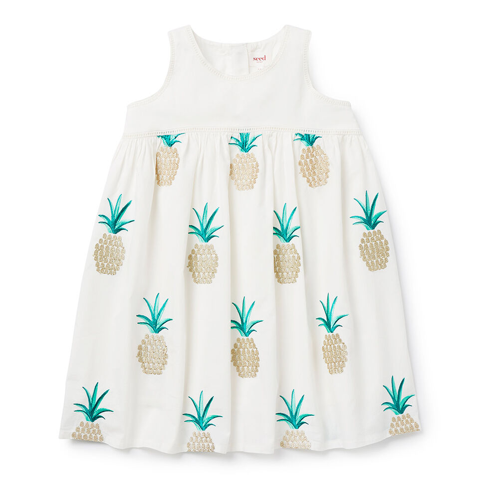 Pineapple Embroidered Dress  