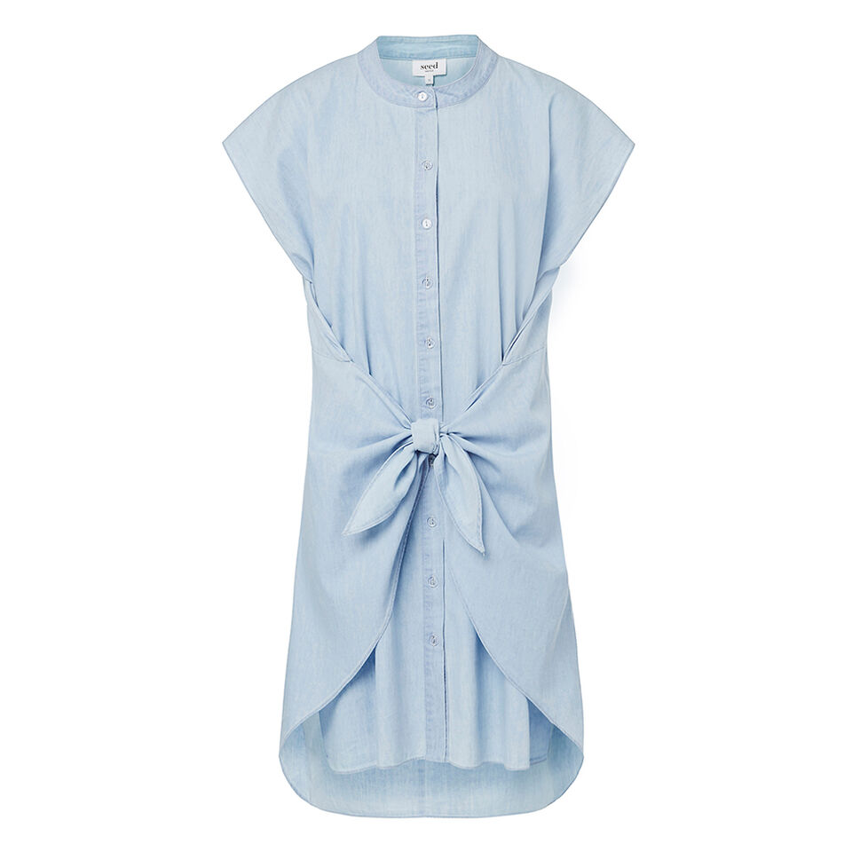 Tie Front Shirt Dress  