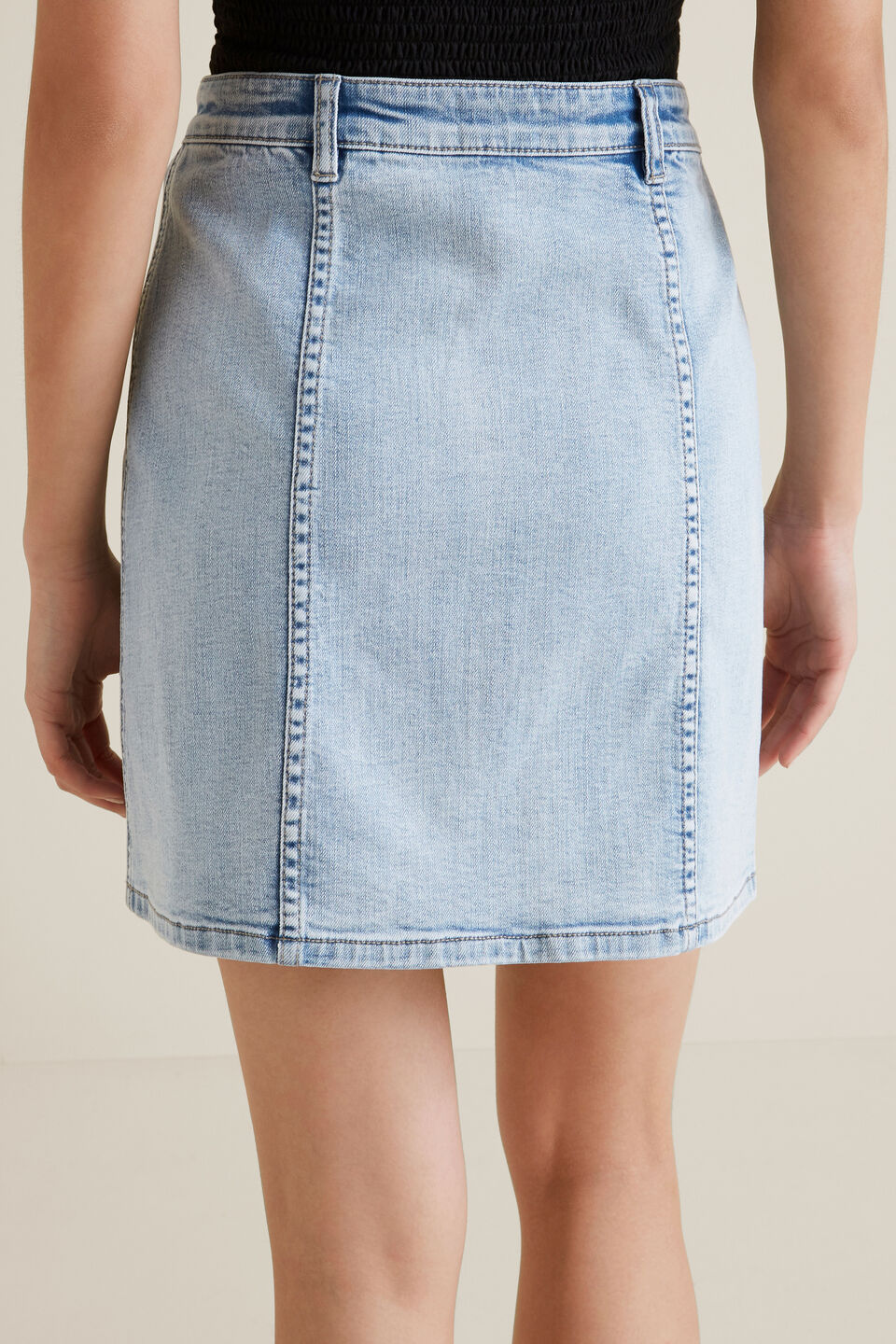Button Front Mini Skirt  