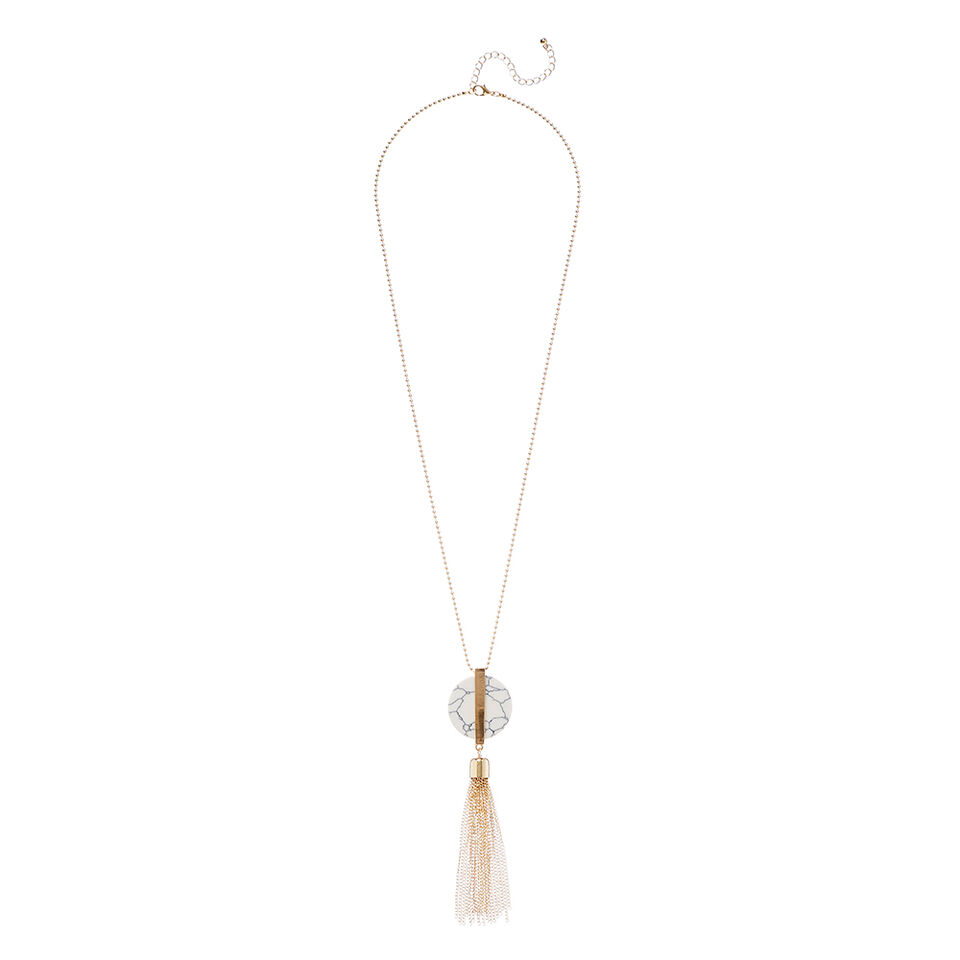 Marble Tassel Necklace  