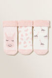 Giraffe Socks 3Pk  Dusty Rose  hi-res