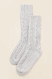 Cable Knit Bed Sock  Grey  hi-res