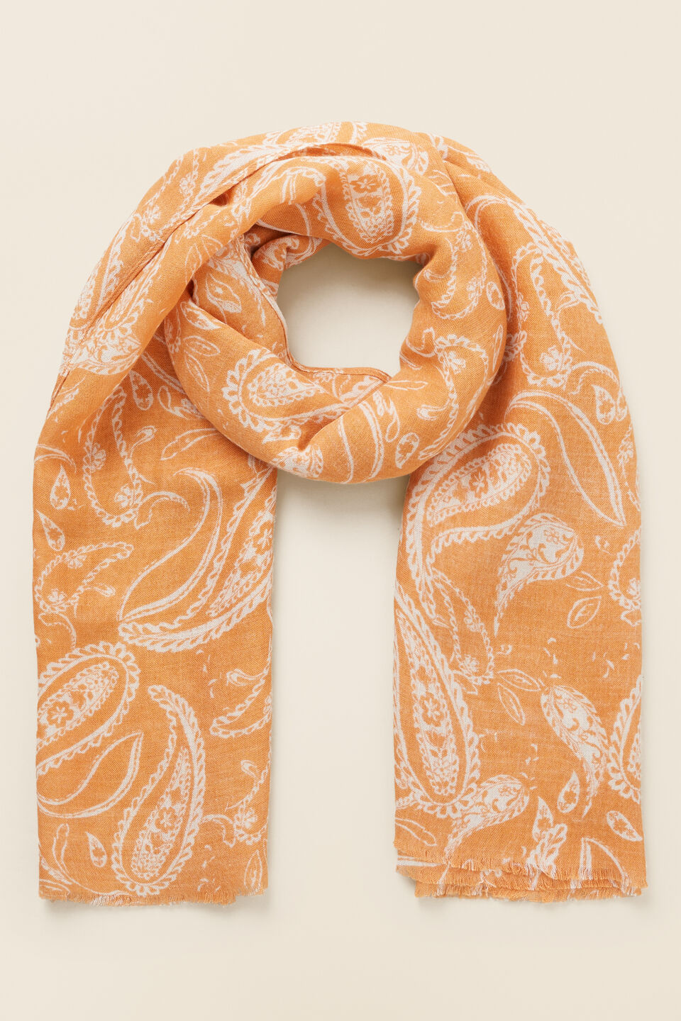 Paisley Print scarf  Dark Apricot