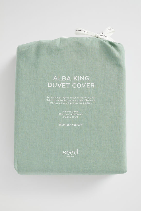 Alba Queen Duvet Cover  Sage Green  hi-res