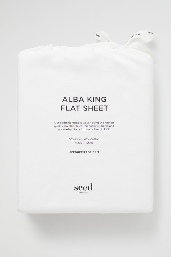 Alba Queen Flat Sheet  White  hi-res