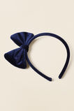 Velvet Bow Headband  Navy  hi-res