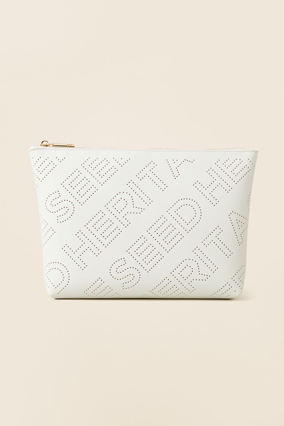 Perforated Logo Pouch  French Vanilla