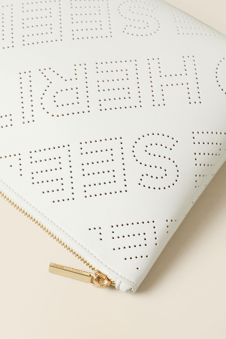 Perforated Logo Pouch  French Vanilla