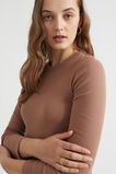 Fitted Rib Long Sleeve Top  Chocolate Malt  hi-res