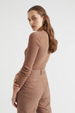 Fitted Rib Long Sleeve Top  Chocolate Malt  hi-res