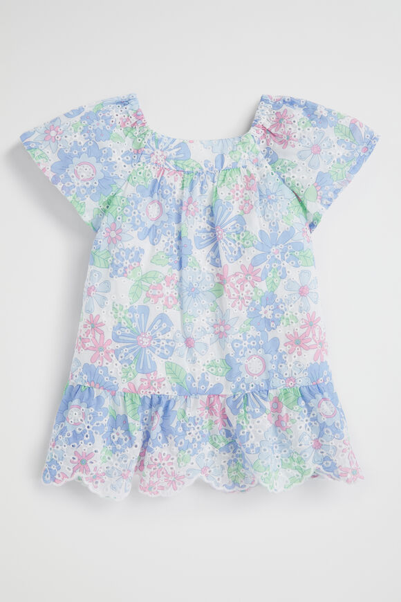 Cutwork Floral Dress  Baby Blue  hi-res