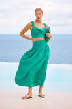 Linen Twist Front Crop Top  Deep Teal  hi-res