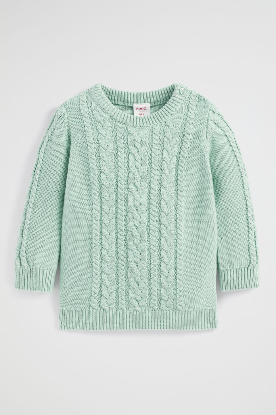 Cable Crew Knit  Fennel