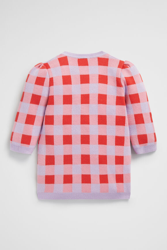 Gingham Knit Dress  Orchid  hi-res