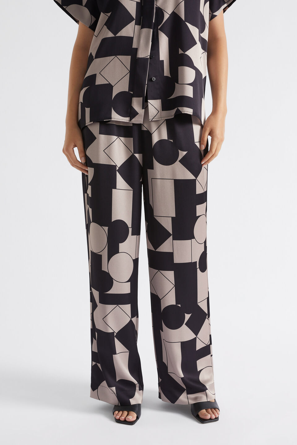 Abstract Geo Satin Pant  Light Storm Abstract