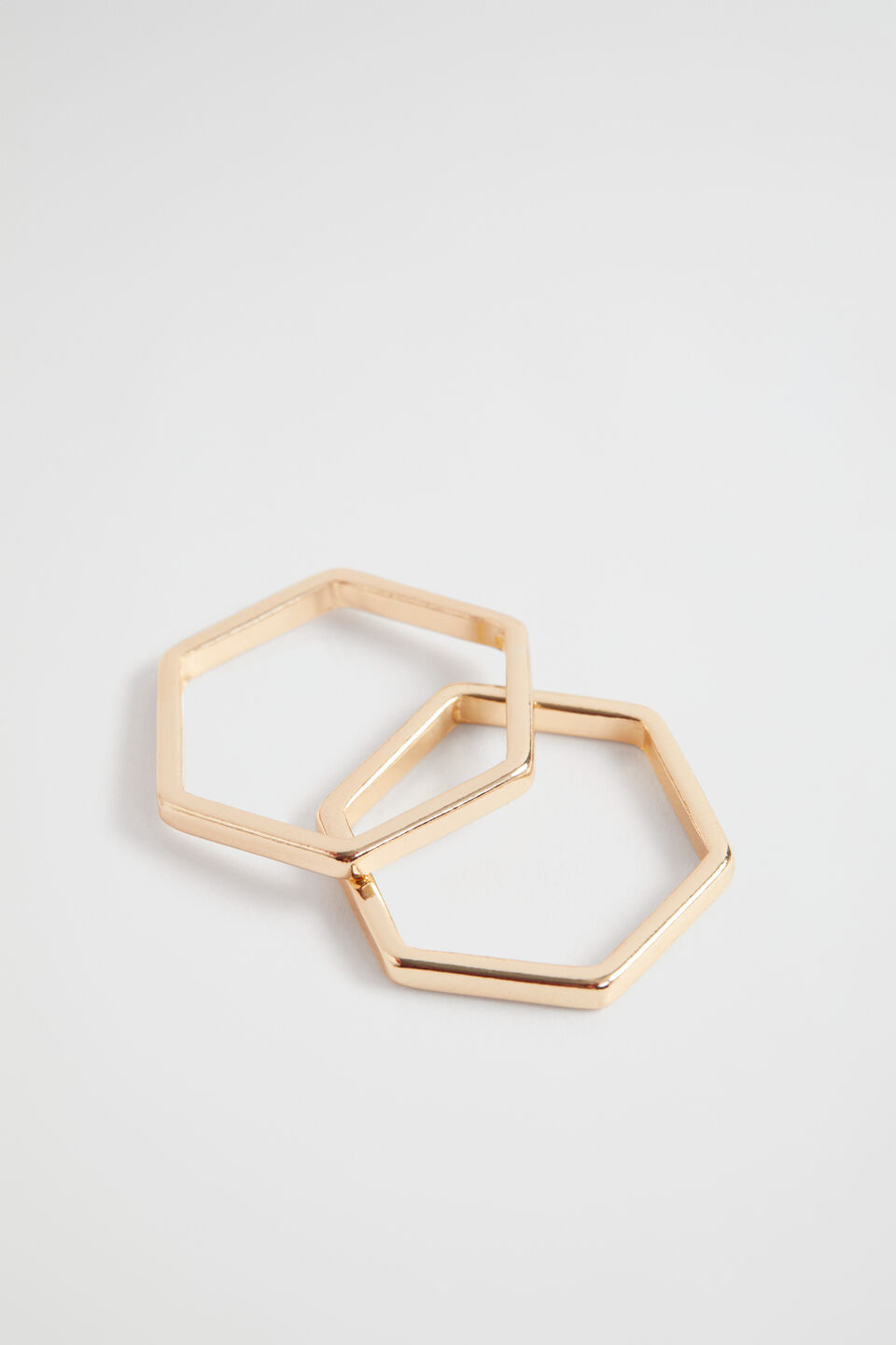 Hexagon Ring Set  Gold
