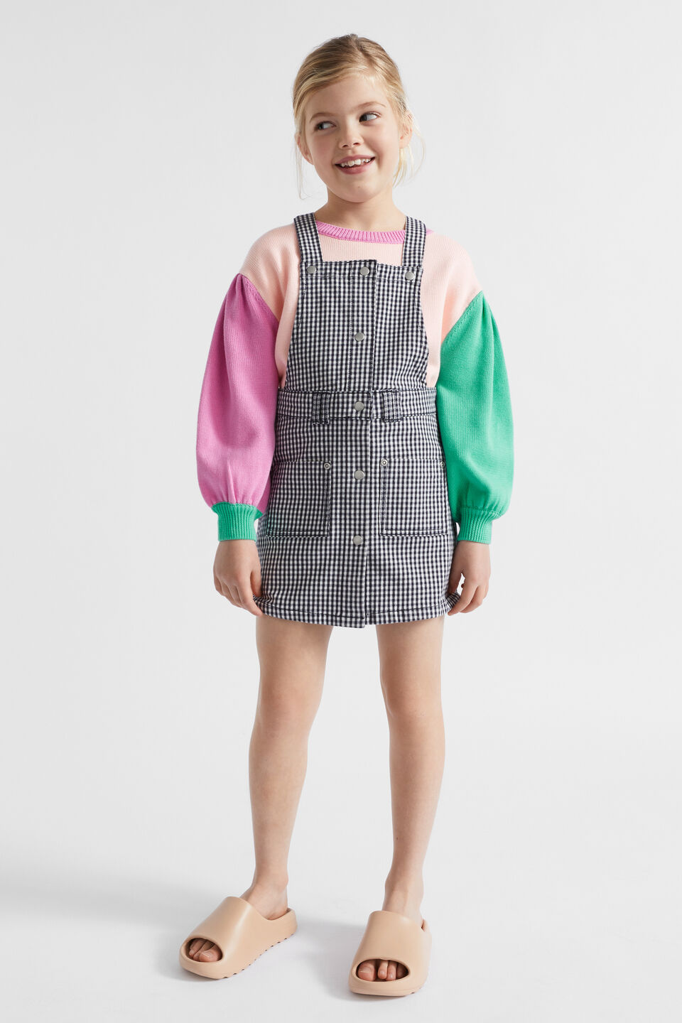 Check Pinafore  Midnight Gingham