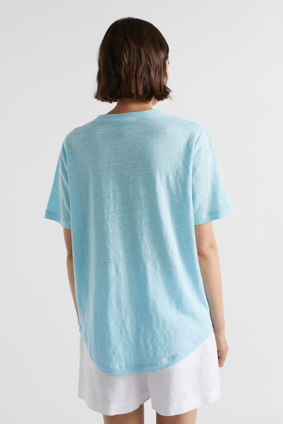 Core Linen Relaxed Tee  Shimmer Blue  hi-res