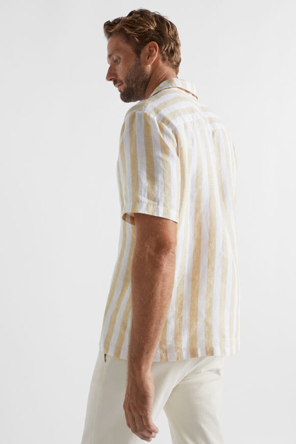 Pool Stripe Linen Shirt  Sand Bold Stripe  hi-res