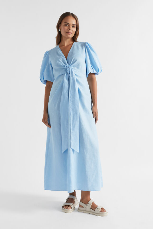 Linen Tie Front Maxi Dress  Capri  hi-res