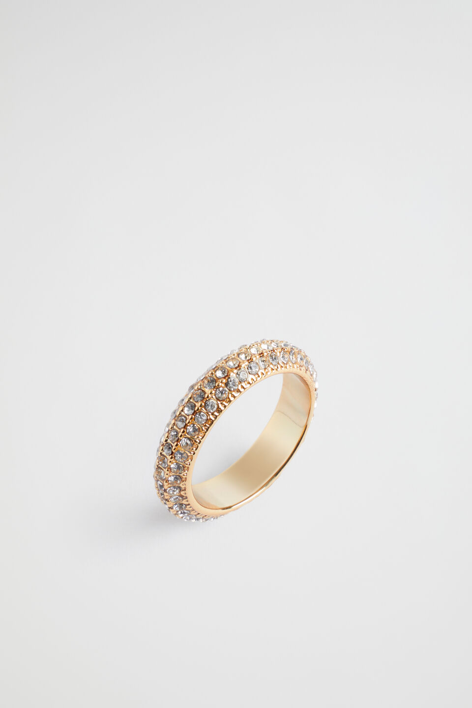 Pave Crystal Ring  Gold