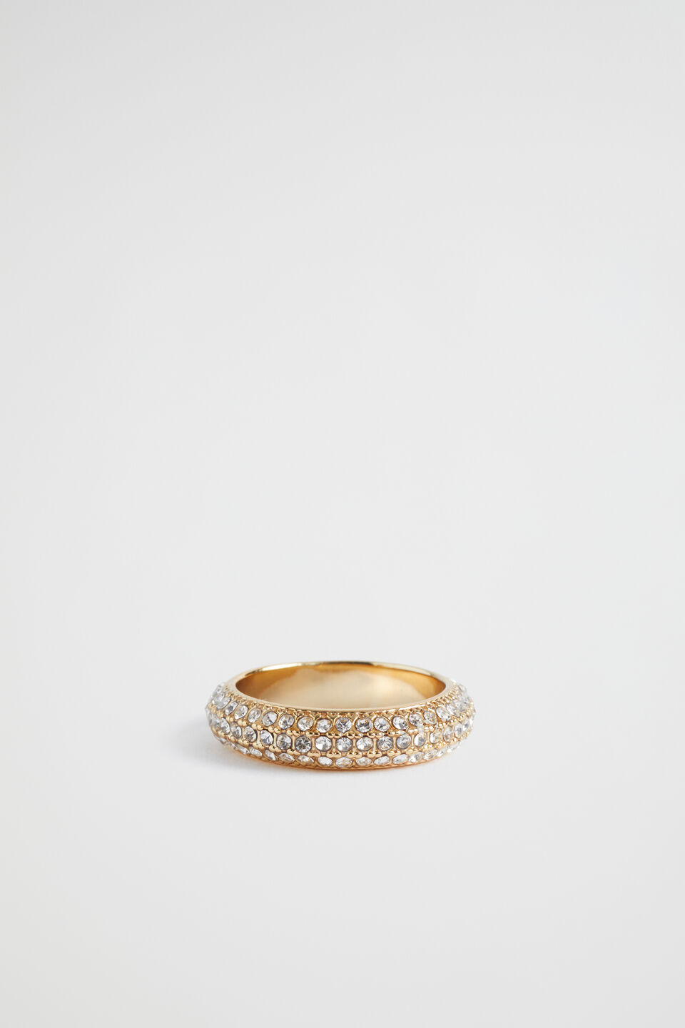 Pave Crystal Ring  Gold