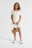 Linen Blend Mini Dress  White  hi-res