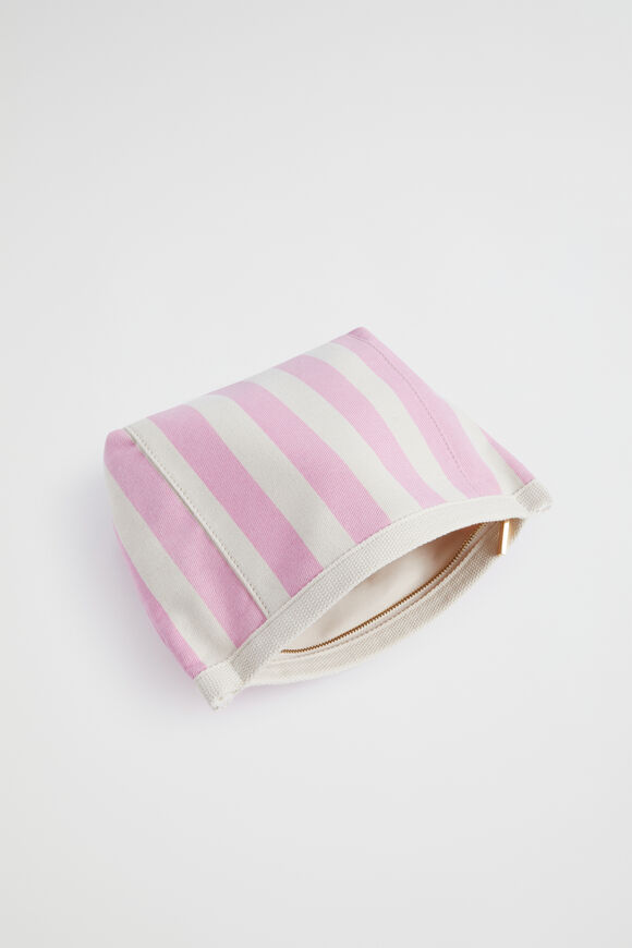 Small Logo Stripe Make Up Bag  Pink Gin  hi-res
