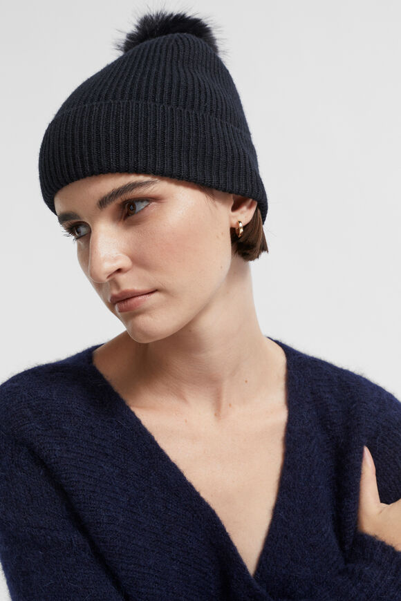 Pom Pom Beanie  Midnight  hi-res