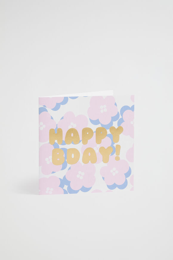 Large Happy Birthday Flower Card  Multi  hi-res