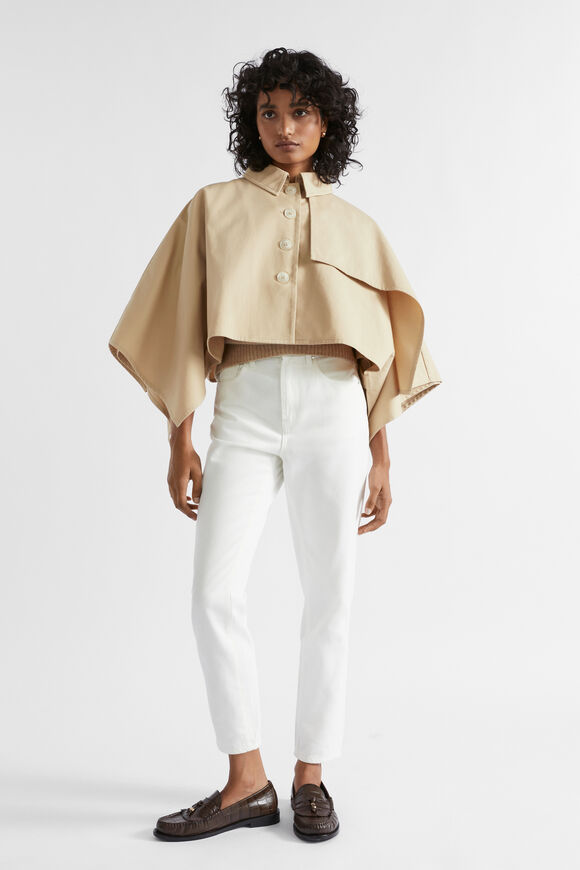 Cropped Trench Cape  Champagne Beige  hi-res